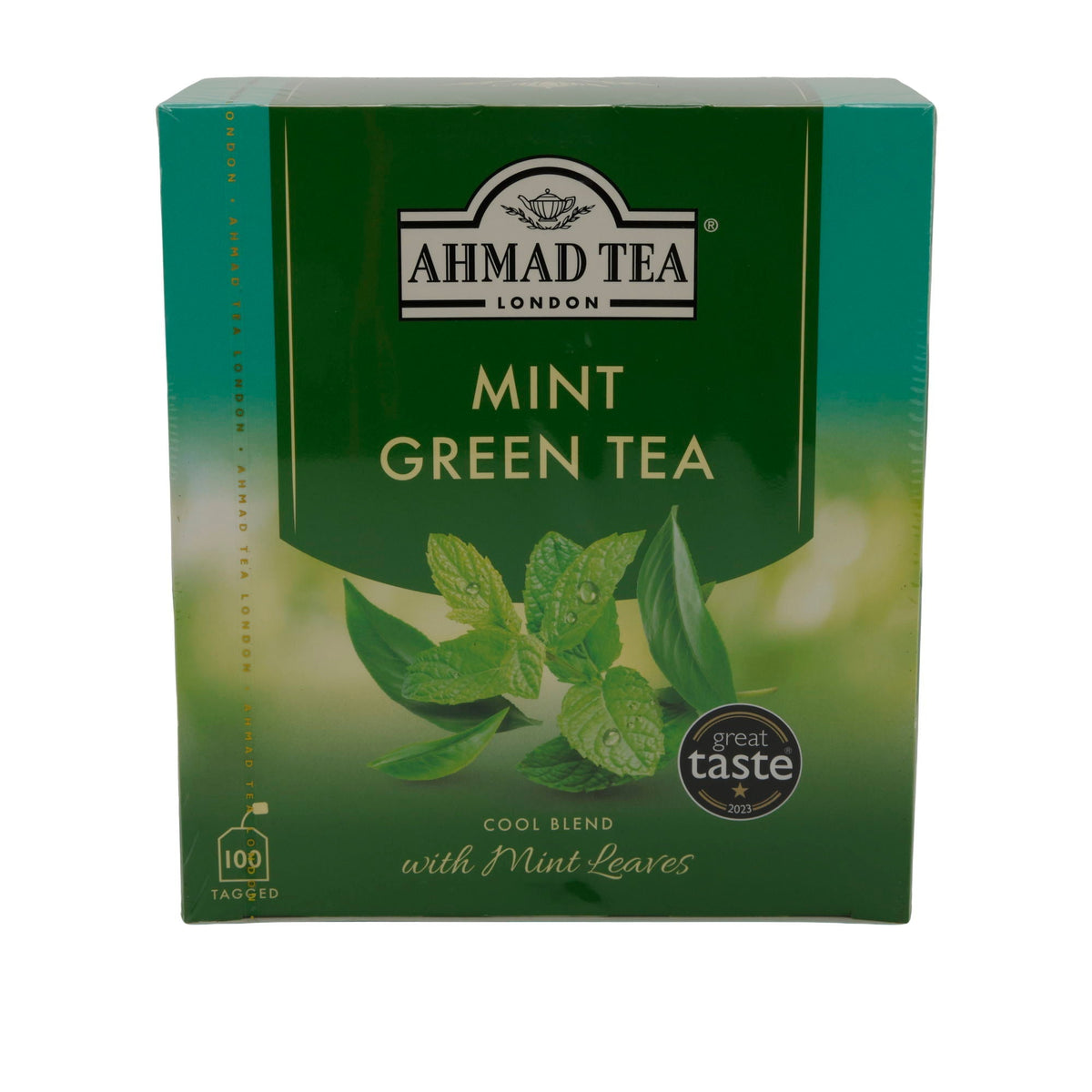 Grüntee Ahmad Tea | Mint Green Tea | Mit Minzblättern | 100 Teebeutel | Frisch & Aromatisch