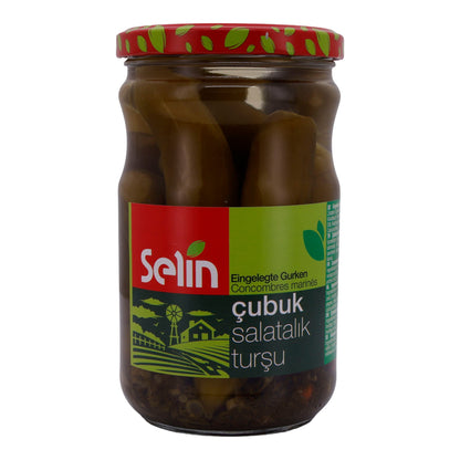 Gurken Selin | Cornichons en bâtonnets | Pour salades et accompagnements | 620g