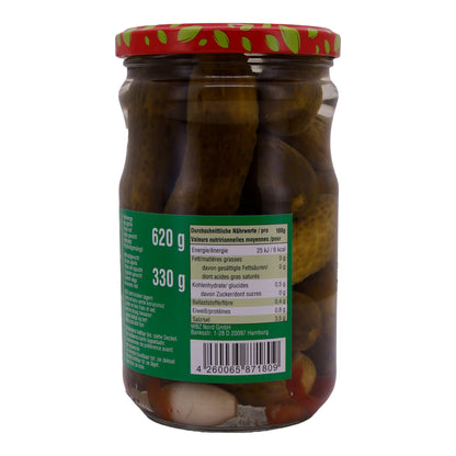 Gurken Selin | Cornichons au vinaigre | Avec ail & paprika | 620g