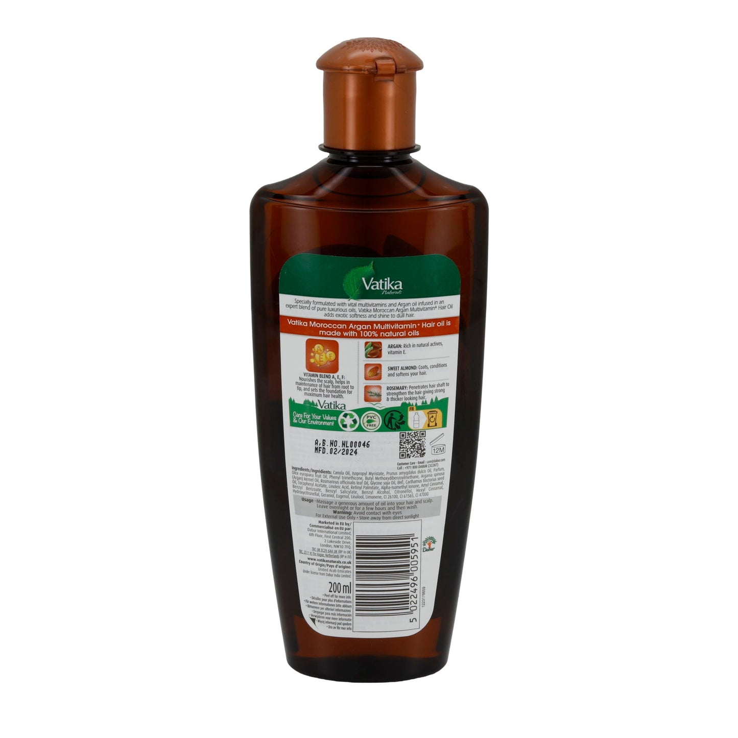 Olio per capelli Vatika Moroccan Argan Multivitaminico | Olio per capelli | 200 ml