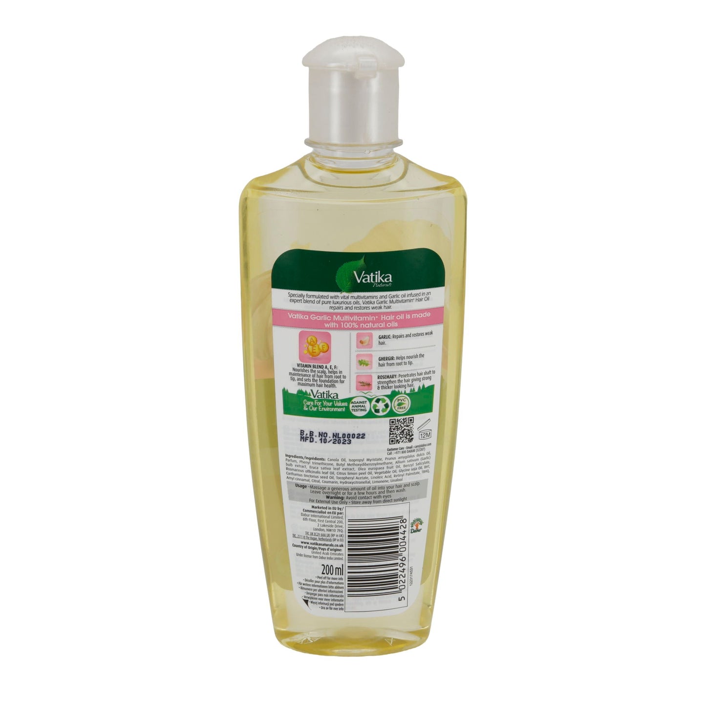 Olio per capelli Vatika Naturals | Olio per capelli all'aglio | Olio per capelli | 200 ml