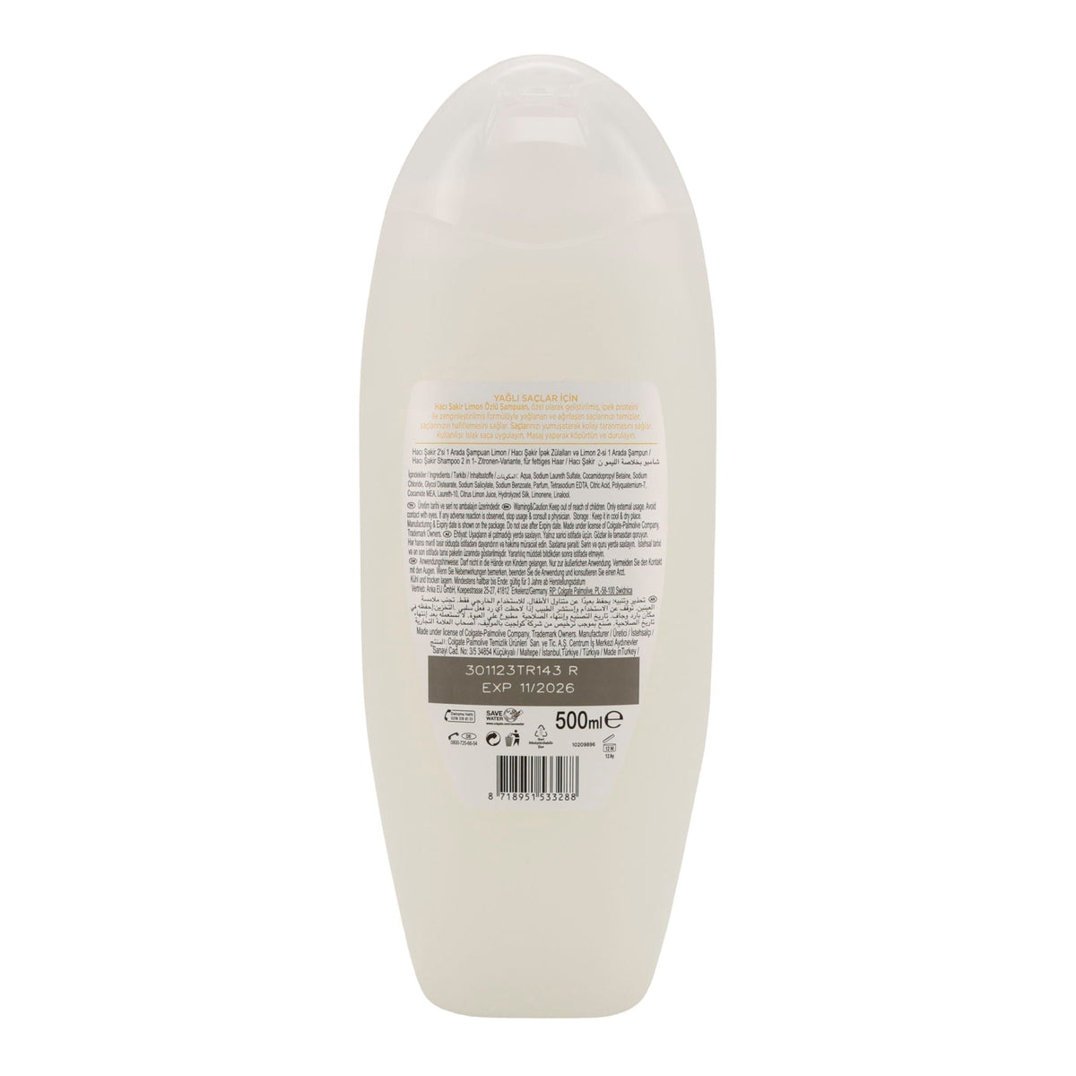 Haci Şakir Shampoo & Spülung 2in1 | Zitrone | Für fettiges Haar | 500 ml HACI SAKIR
