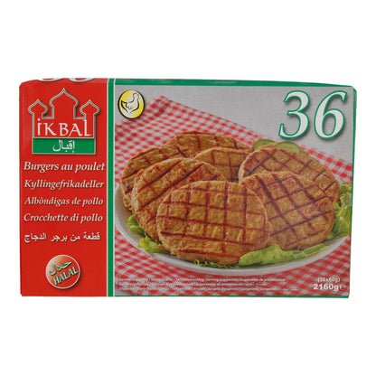 Hähnchenburger Ikbal | Holländisch, vorgegart | Tiefgefroren | 2160 g (36 Stück à 60 g)