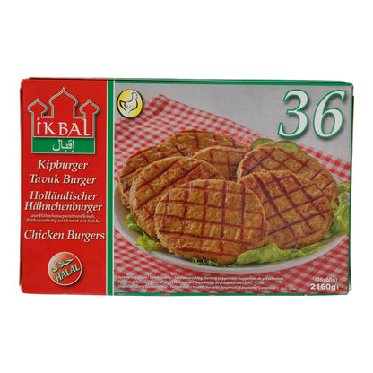 Hähnchenburger Ikbal | Holländisch, vorgegart | Tiefgefroren | 2160 g (36 Stück à 60 g)