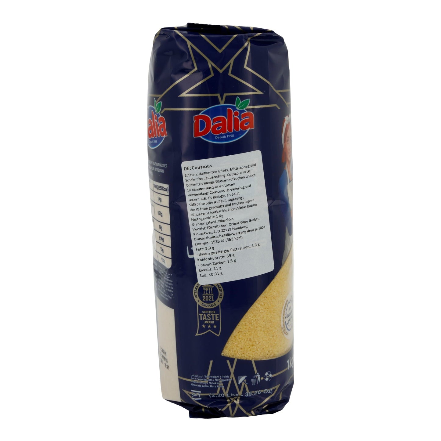 Semola di grano duro Dalia | Couscous medio | Semola di grano duro di alta qualità | 1 kg