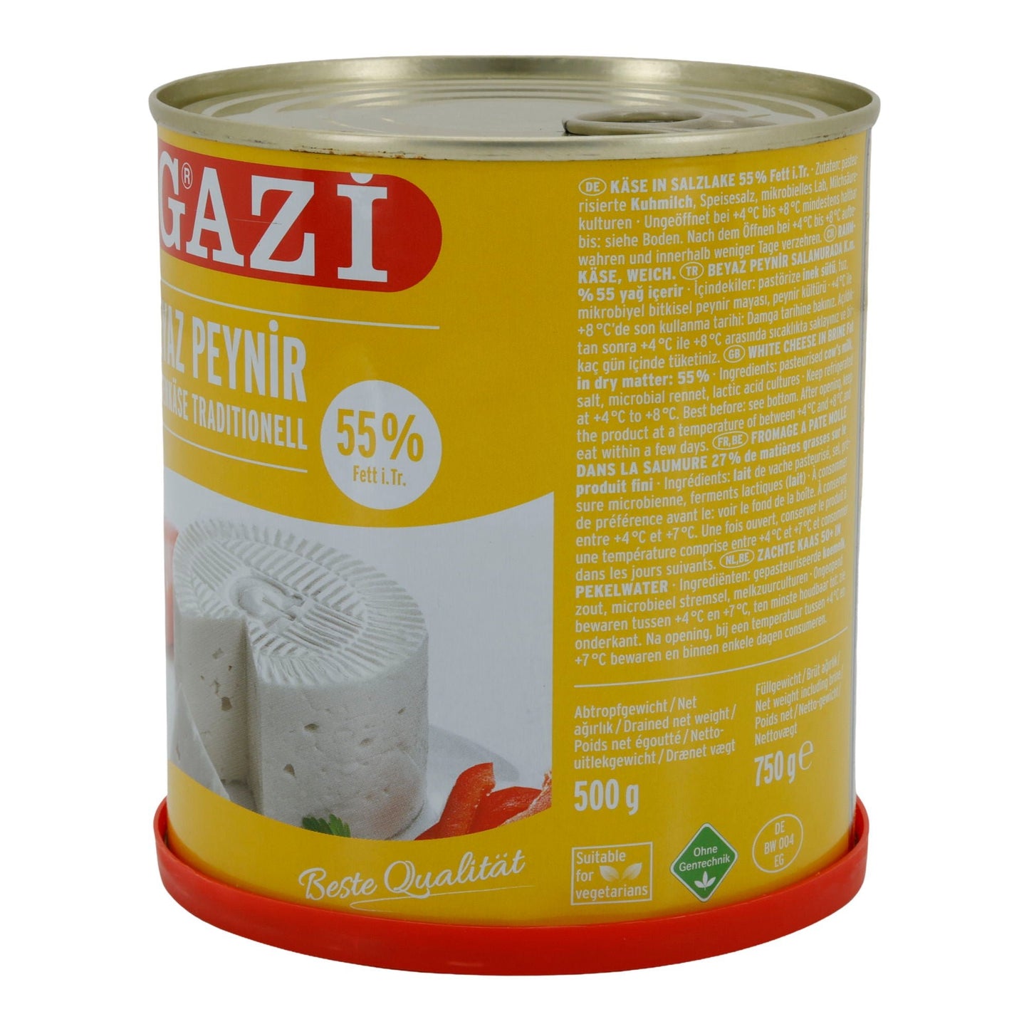 Hirtenkäse Gazi Beyaz Peynir | Käse | Traditioneller Hirtenkäse mit 55 % Fett i. Tr. in Salzlake | 750 g
