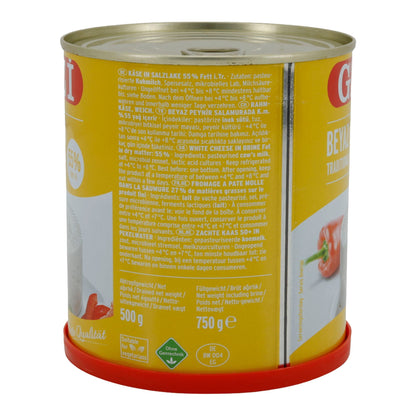 Hirtenkäse Gazi Beyaz Peynir | Käse | Traditioneller Hirtenkäse mit 55 % Fett i. Tr. in Salzlake | 750 g