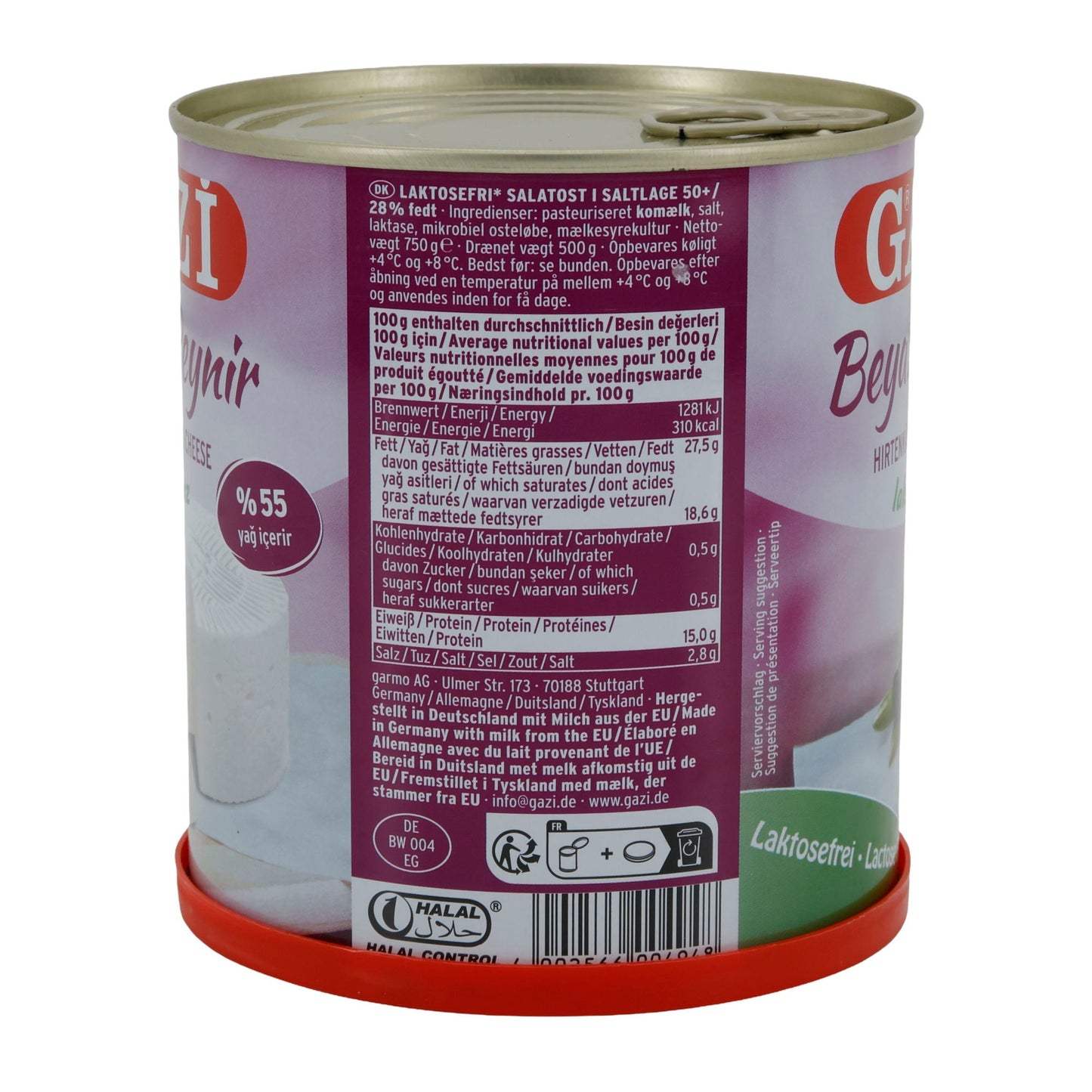 Hirtenkäse Gazi Beyaz Peynir Laktosefrei | Hirtenkäse in Salzlake | Traditionell, laktosefrei, 55 % Fett i. Tr. | 750 g