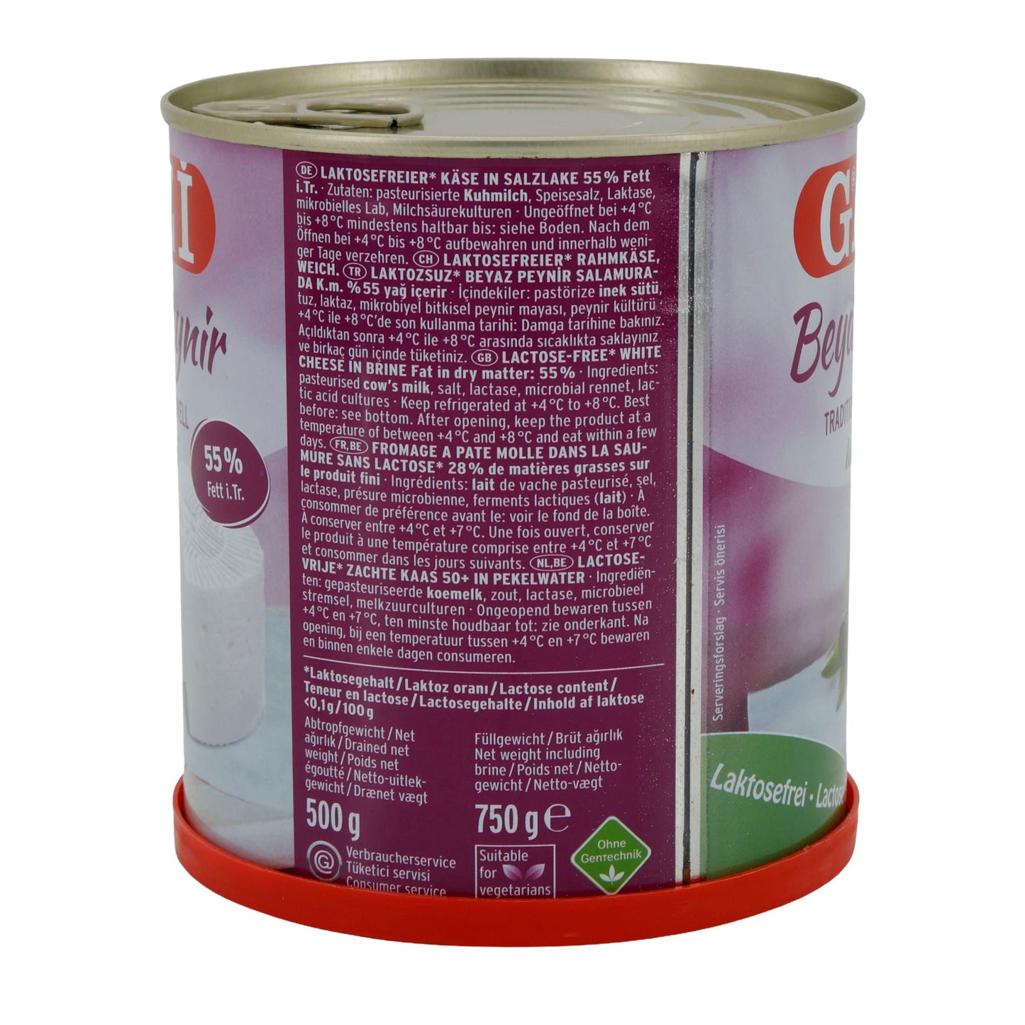 Hirtenkäse Gazi Beyaz Peynir Laktosefrei | Hirtenkäse in Salzlake | Traditionell, laktosefrei, 55 % Fett i. Tr. | 750 g