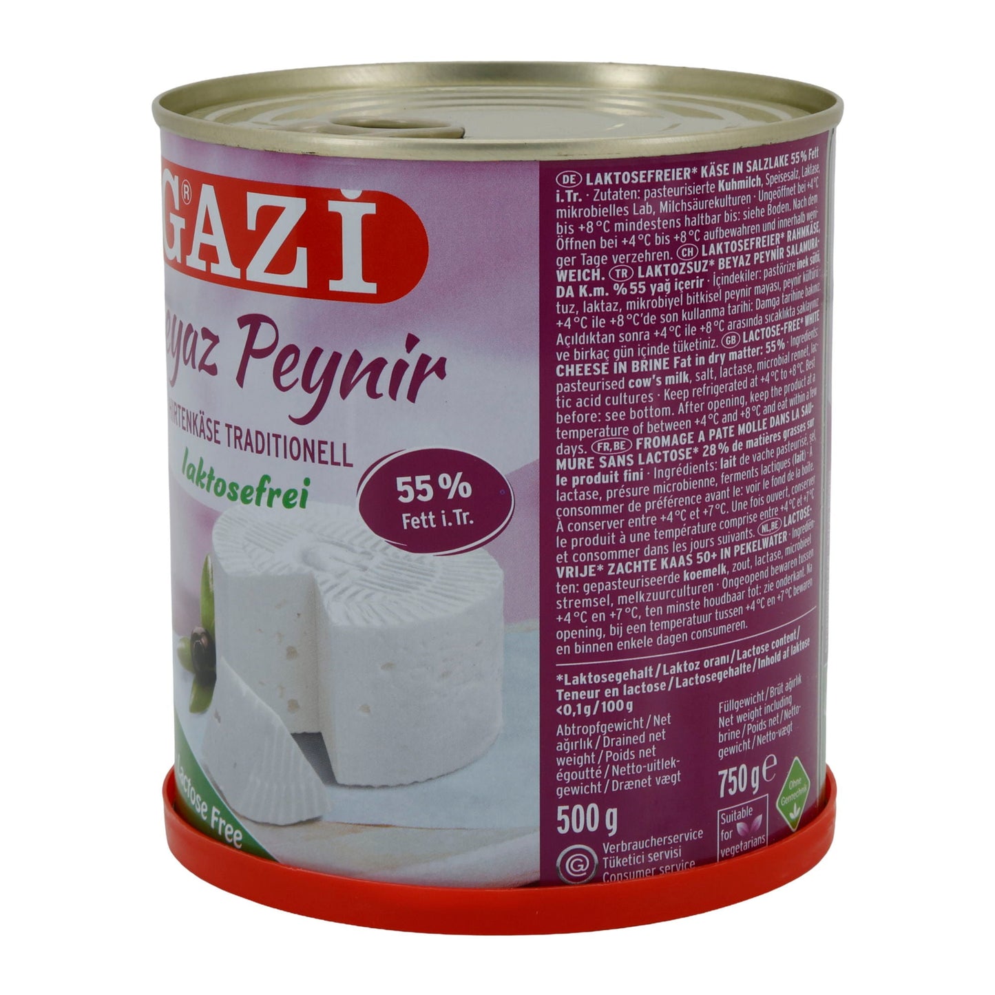 Hirtenkäse Gazi Beyaz Peynir Laktosefrei | Hirtenkäse in Salzlake | Traditionell, laktosefrei, 55 % Fett i. Tr. | 750 g