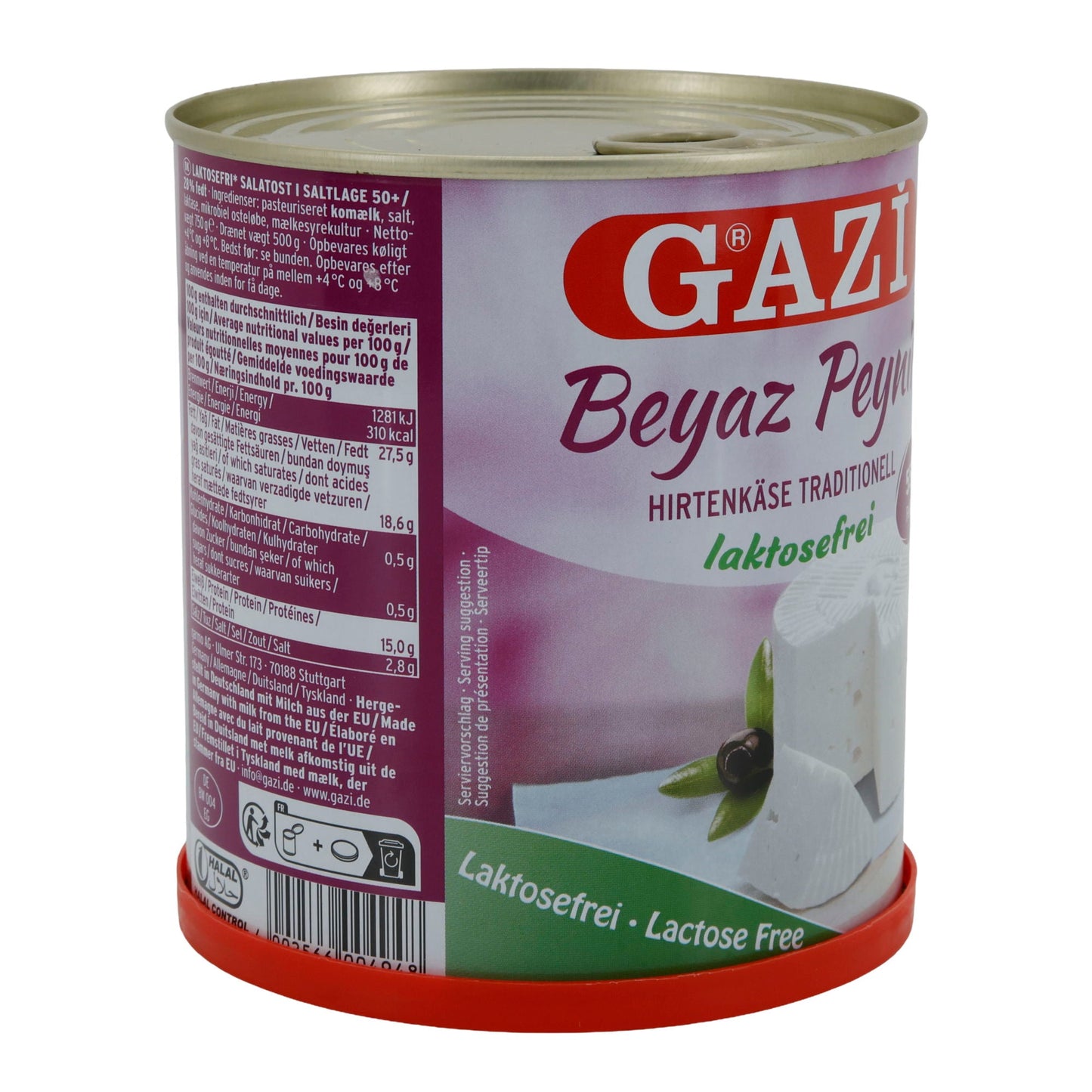 Hirtenkäse Gazi Beyaz Peynir Laktosefrei | Hirtenkäse in Salzlake | Traditionell, laktosefrei, 55 % Fett i. Tr. | 750 g