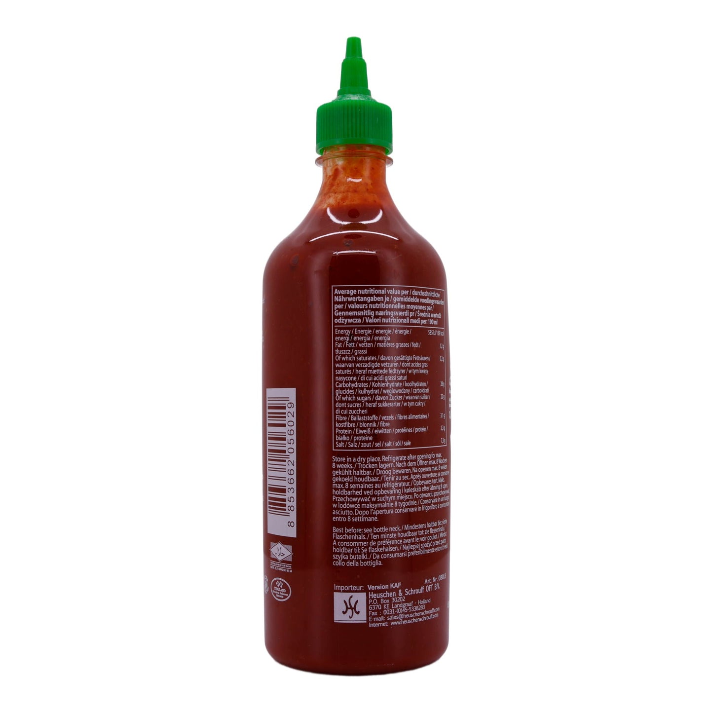 Hot Chilli Sauce Sriracha | Saus | De wereldberoemde pittige saus met authentieke Aziatische smaak | 730 ml