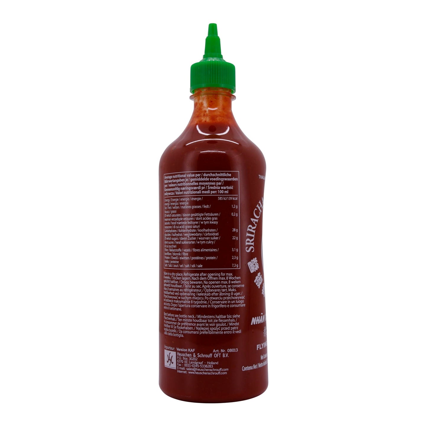 Hot Chilli Sauce Sriracha | Saus | De wereldberoemde pittige saus met authentieke Aziatische smaak | 730 ml