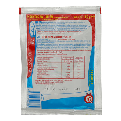 Zuppa di pollo Podravka | Con pasta | Classica, dalla Croazia | 62 g