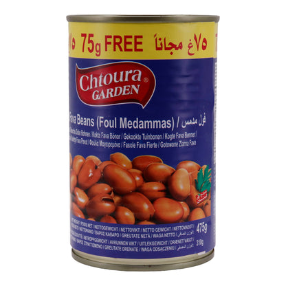 Hülsenfrüchte Chtoura Garden | Gekochte Dicke Bohnen (Foul Medammas) | Orientalische Spezialität | 475 g