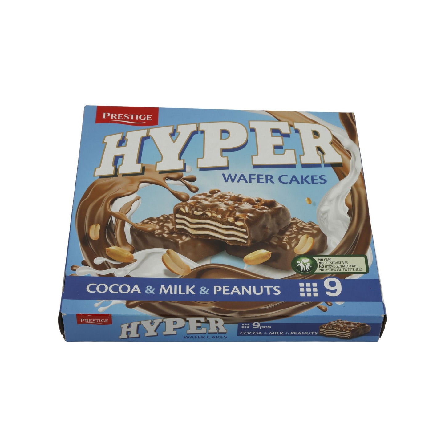 Hyper Waffelkuchen Prestige | Biscotti | Con cacao, latte e arachidi | 9 pezzi 167g