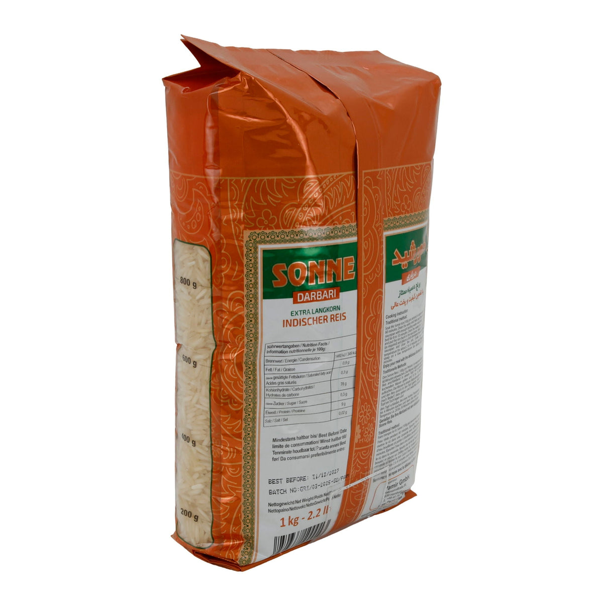 Indischer Reis Sonne Darbari Extra Langkorn | Reis | 1 kg PAMIR