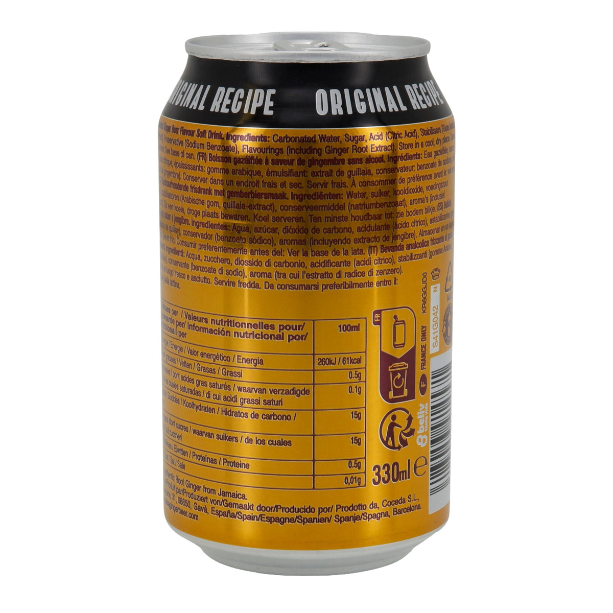 Ingwerbier Old Jamaica | Ginger Beer | erfrischend mit natürlichem Geschmack | 330 ml Dose OLD JAMAICA