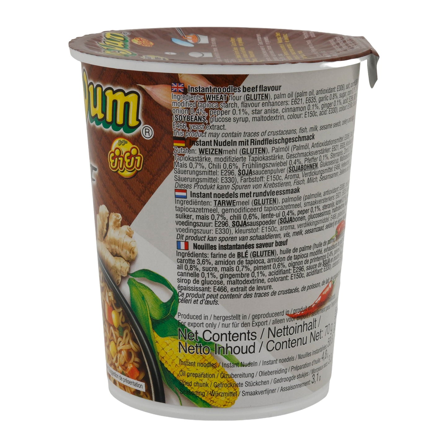 Instantnoedels Yum Yum | Rundvleessmaak | Aromatische instantnoedels | 70 g