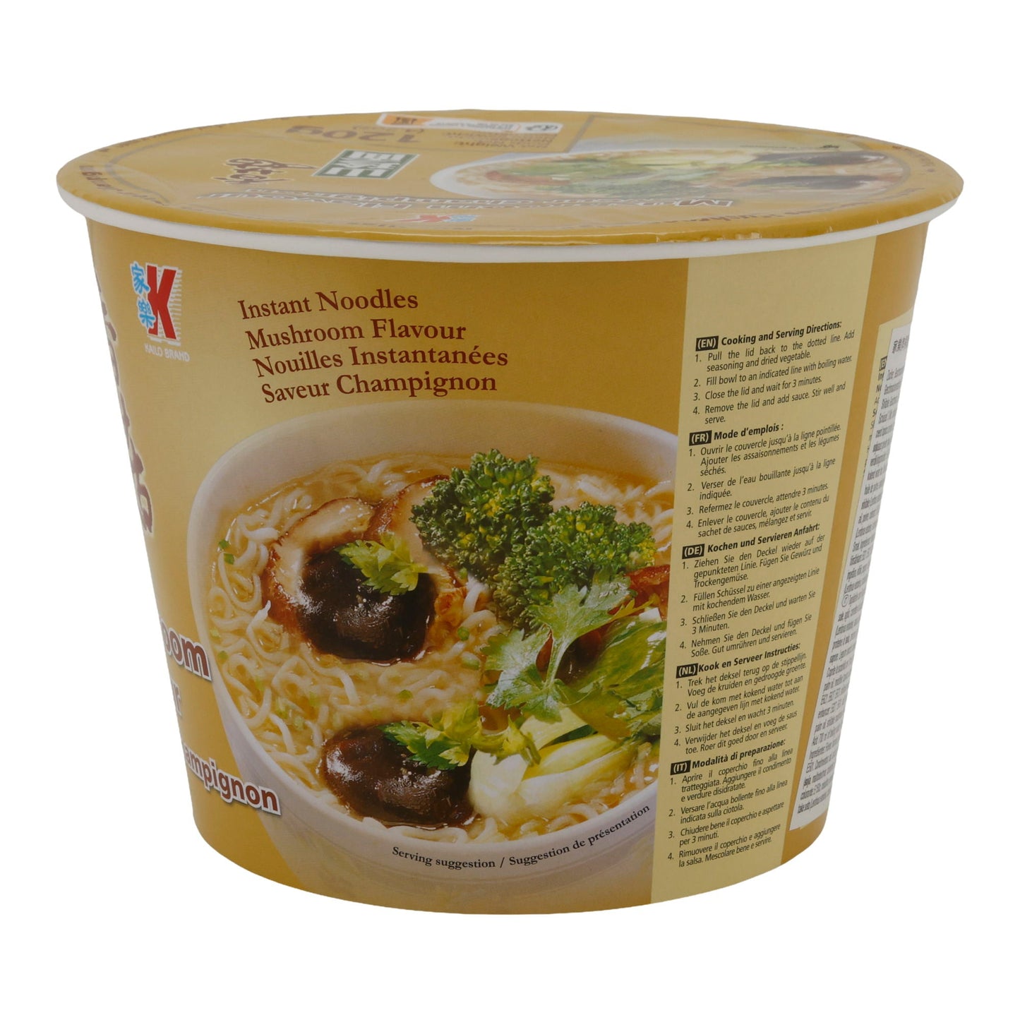 Instant-Noodles Kailo Brand | Gusto Funghi | Con sapore di funghi in tazza | 120 g