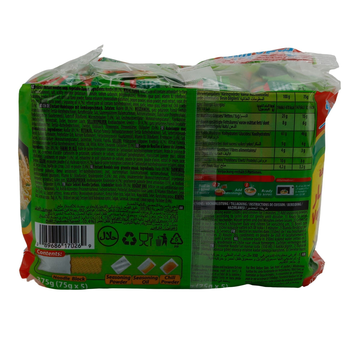 Instantnudelsuppe Indomie | Suppe | Gemüse | 5er Pack 375g INDOMIE