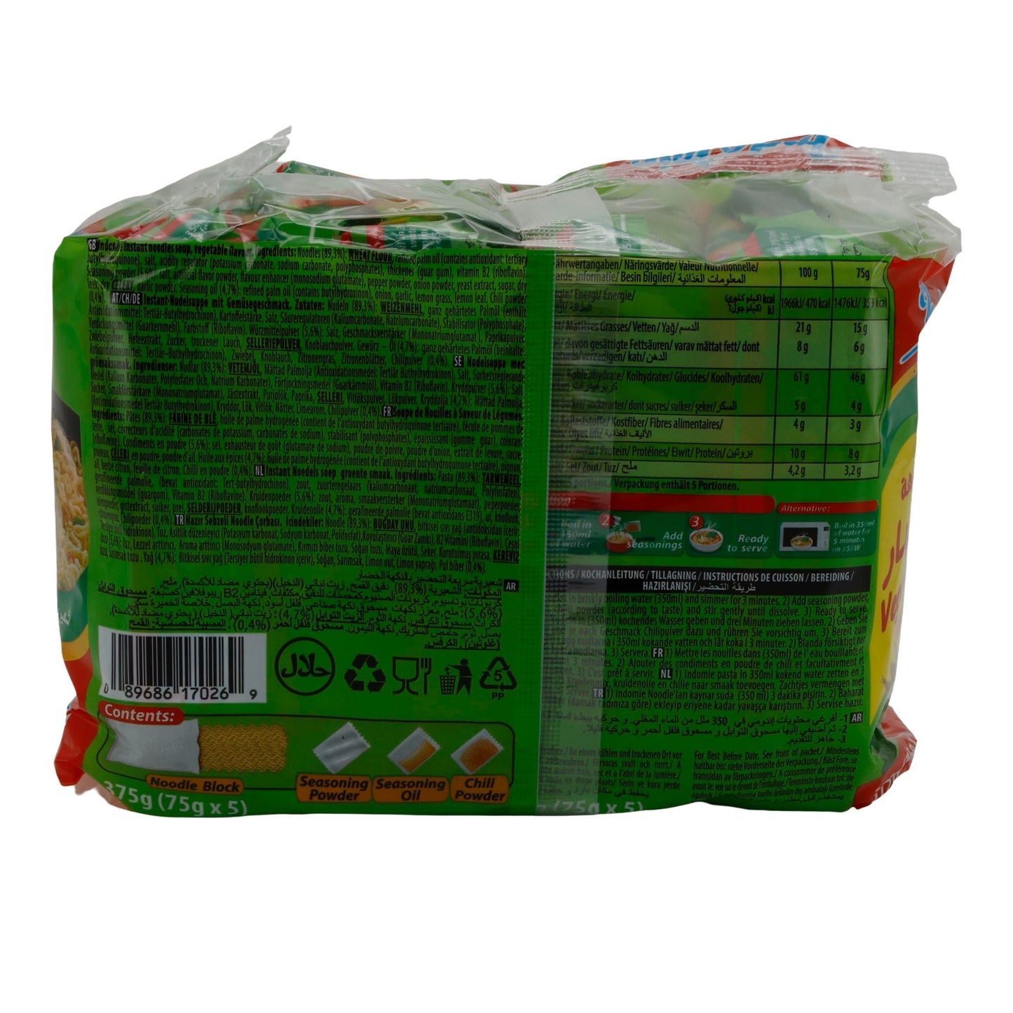 Instantnudelsuppe Indomie | Suppe | Gemüse | 5er Pack 375g - Taste Your World