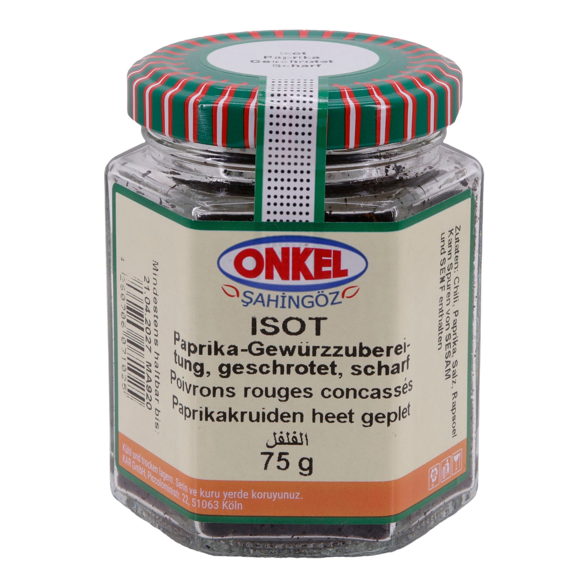 Isot Onkel Şahingöz | Paprika - Gewürzzubereitung | Geschrotet, scharf | 75 g - Taste Your World