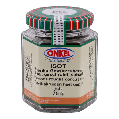 Isot Onkel Şahingöz | Paprika-Gewürzzubereitung | Geschrotet, scharf | 75 g