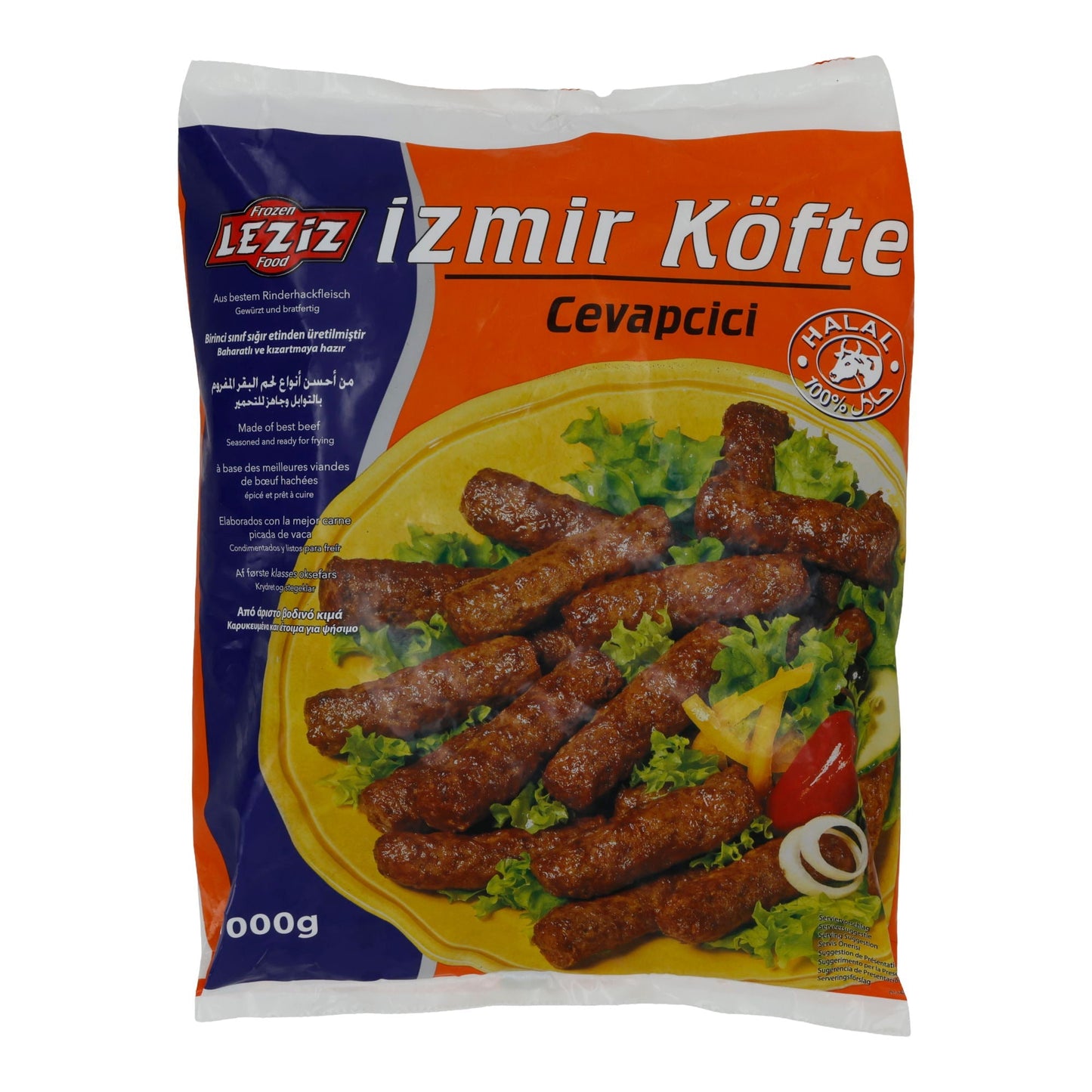 Izmir Köfte Leziz | Halal Cevapcici | Aus Rindfleisch, tiefgefroren | 1000 g LEZIZ