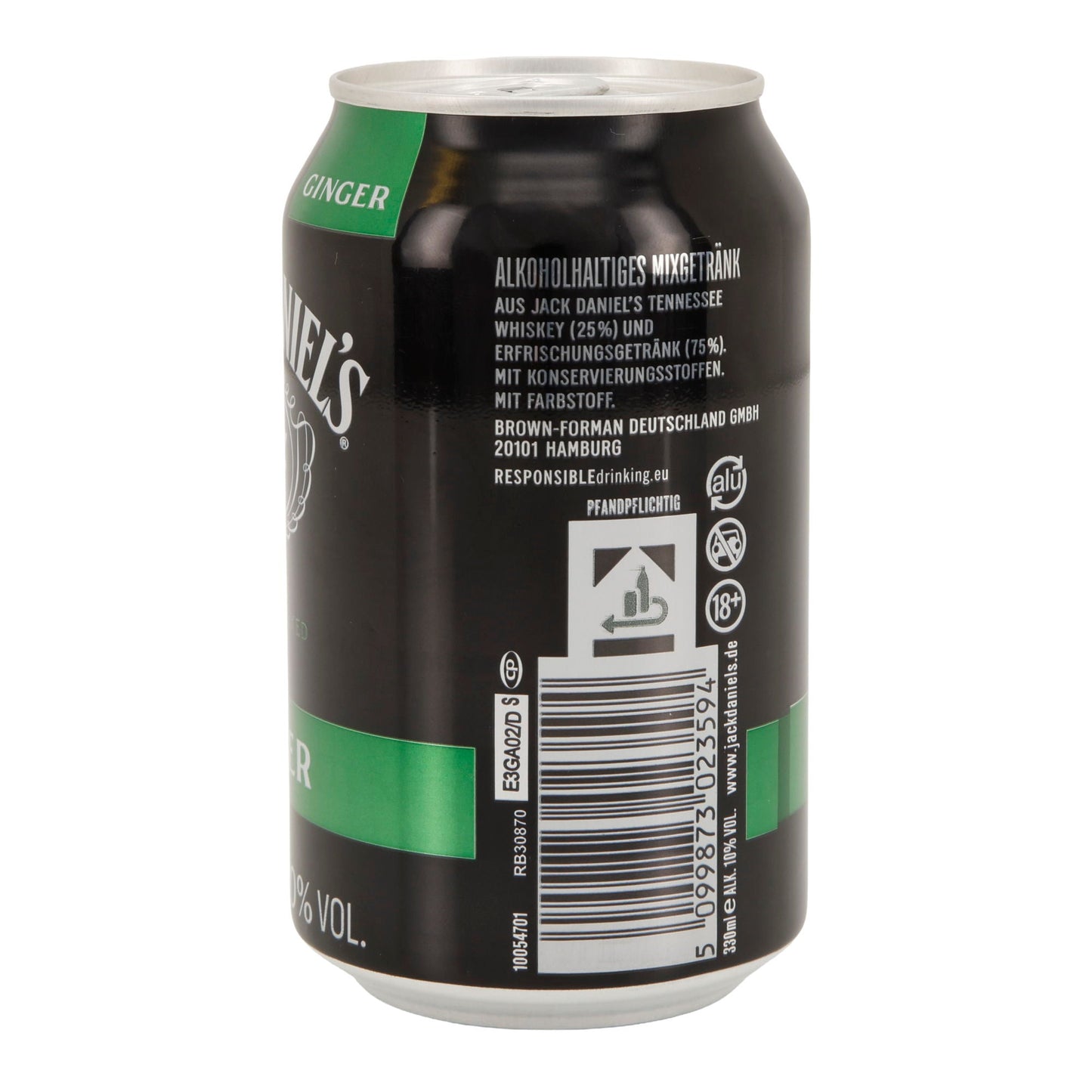 Jack Daniel’s | Whiskey & Ginger | Longdrink | 10 % vol | 330 ml Dose