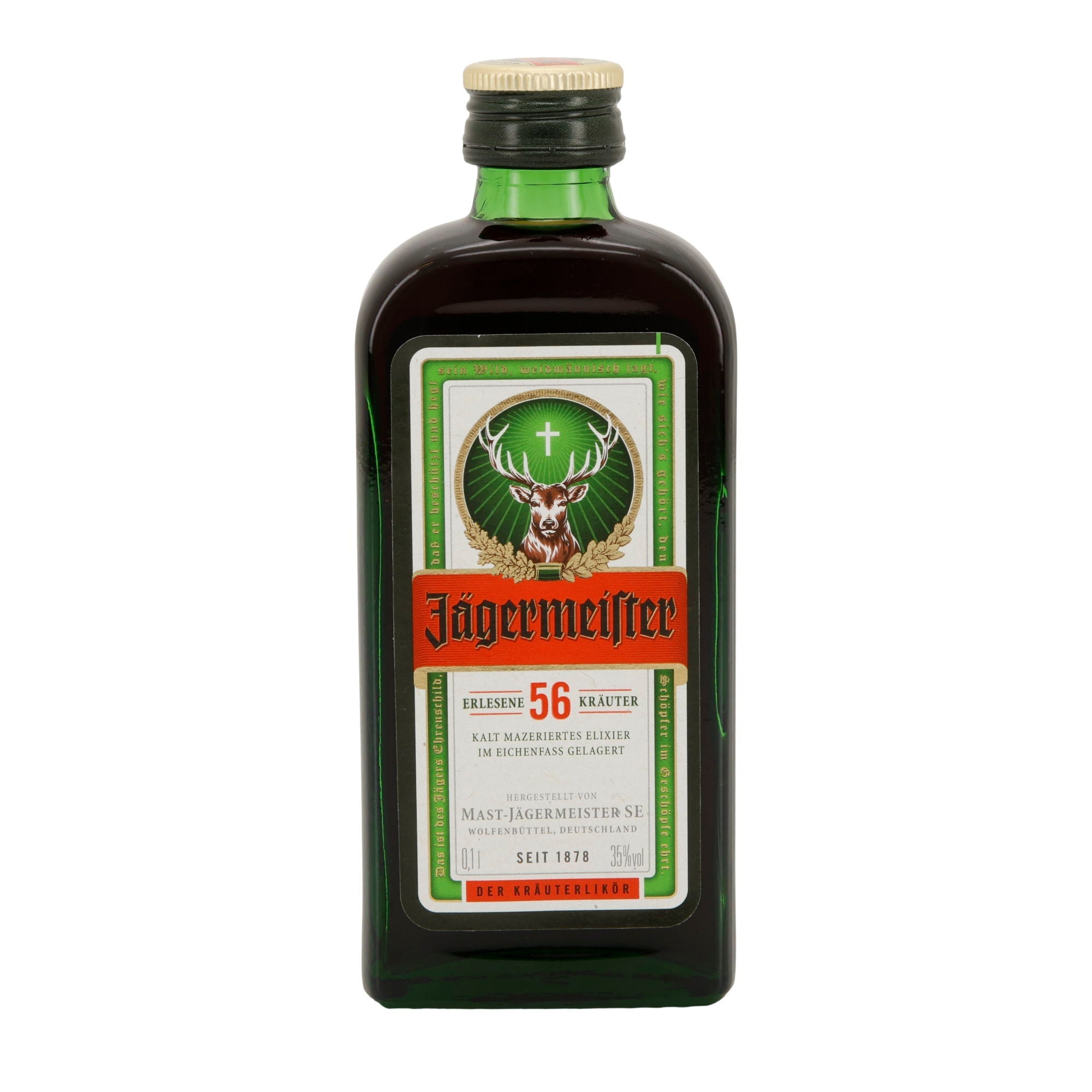 Jägermeister | Kräuterlikör | 56 Kräuter | 35 % vol | 100 ml Jägermeister