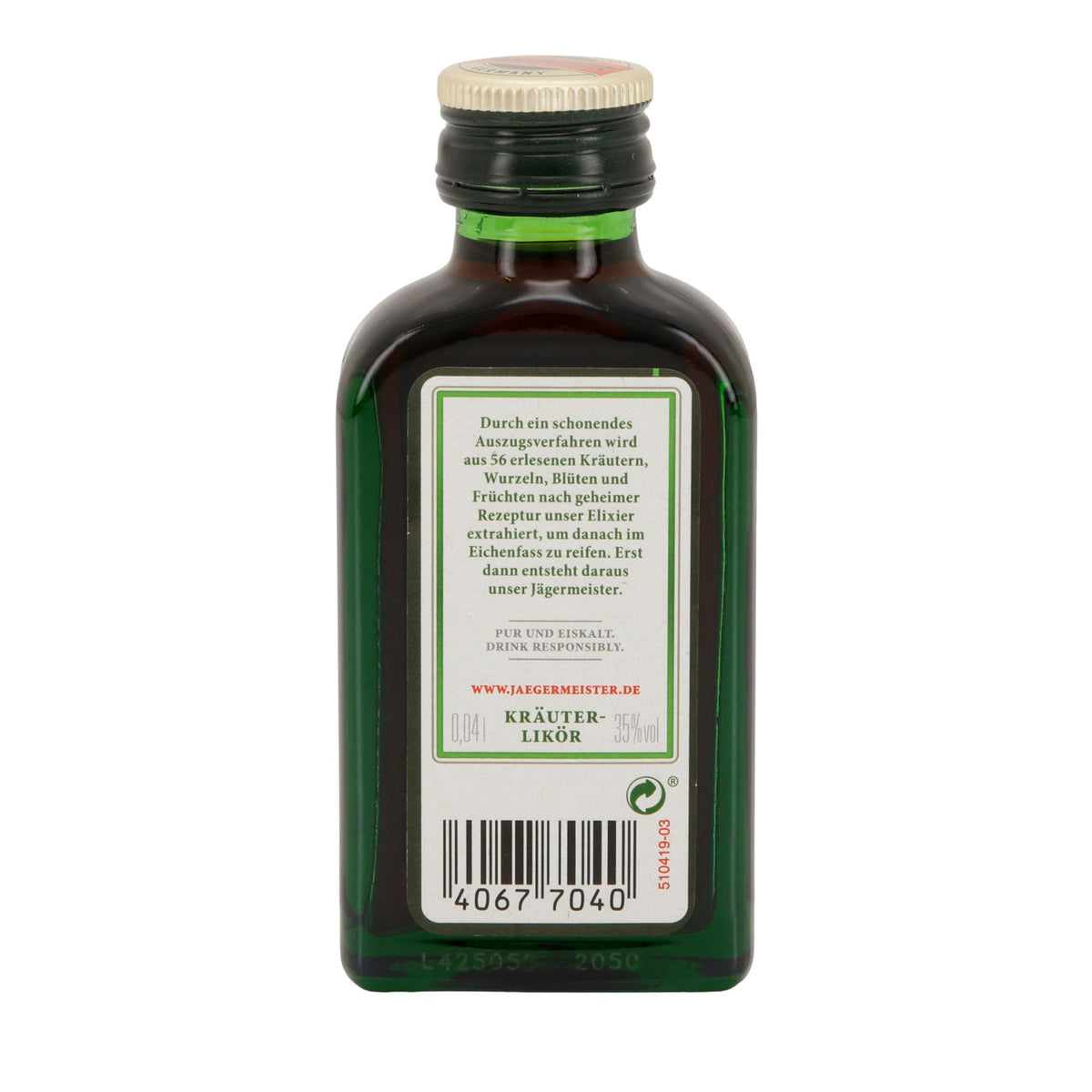 Jägermeister | Kräuterlikör | 56 Kräuter | 35 % vol | 40 ml Jägermeister