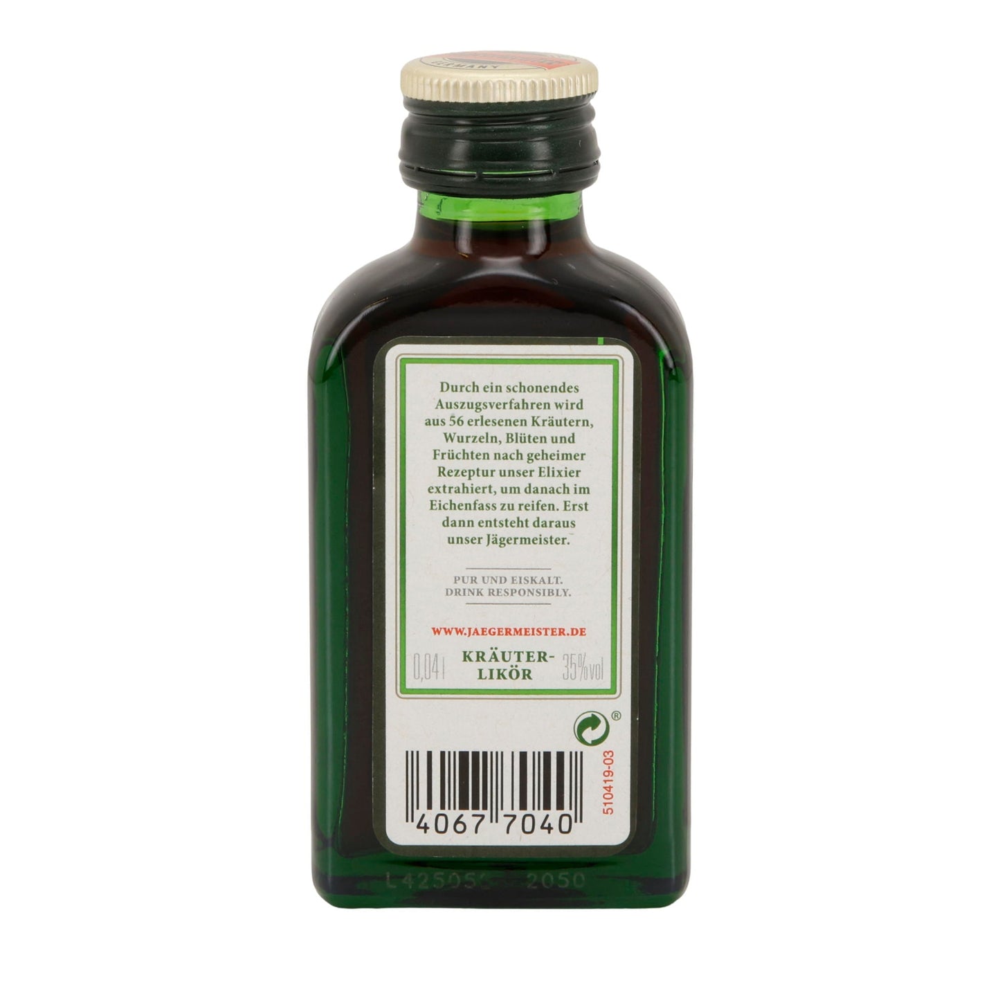 Jägermeister | Kräuterlikör | 56 Kräuter | 35 % vol | 40 ml Jägermeister