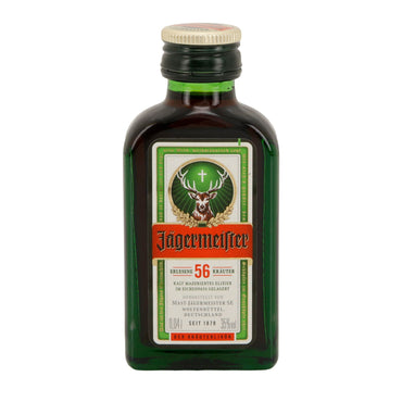 Jägermeister | Kräuterlikör | 56 Kräuter | 35 % vol | 40 ml Jägermeister