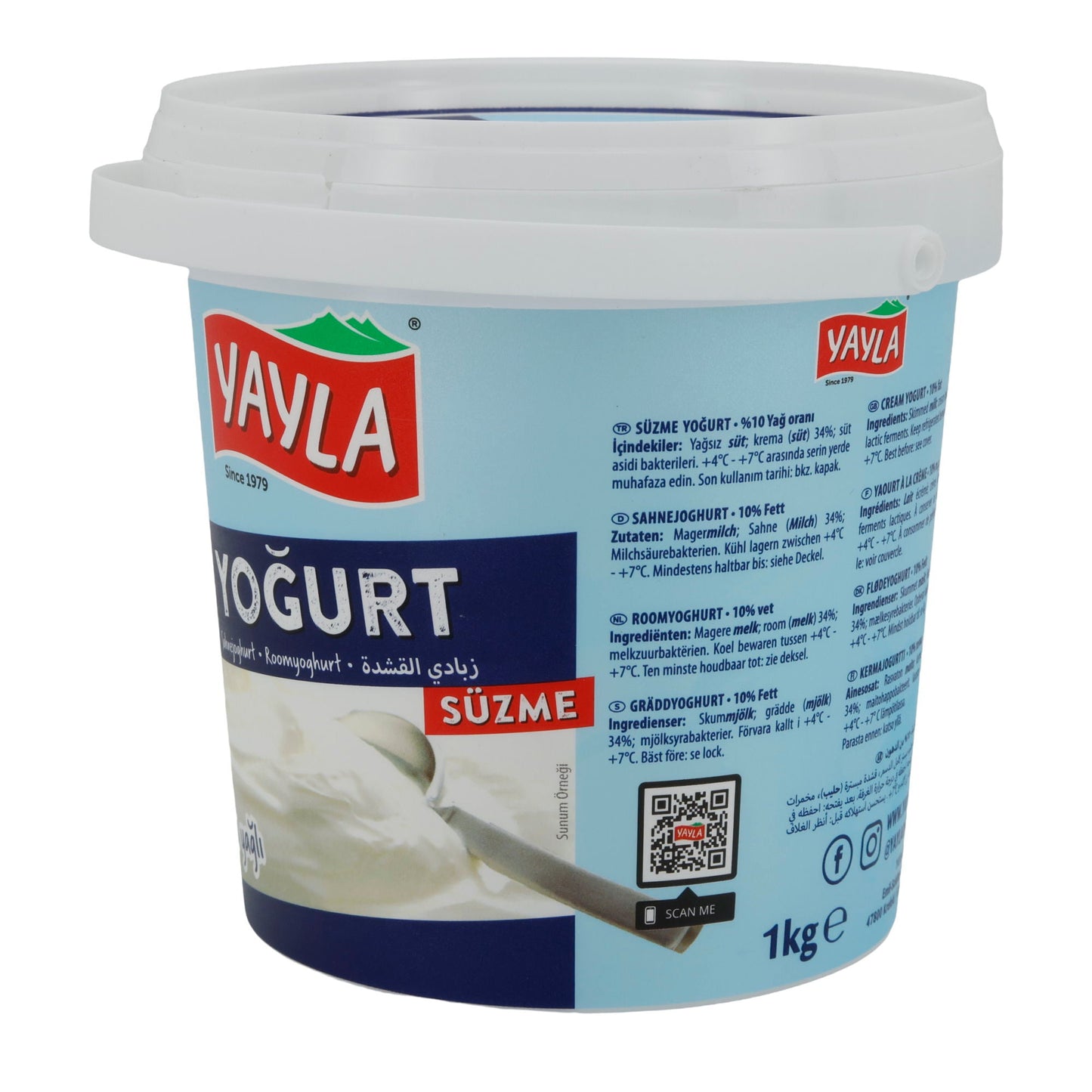 Joghurt Yayla Naturjoghurt | Joghurt | Cremig mit 10 % Fett | 1 kg
