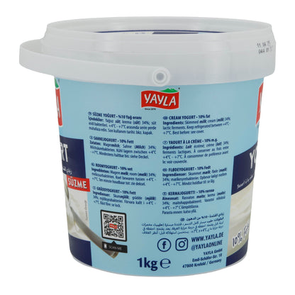 Joghurt Yayla Naturjoghurt | Joghurt | Cremig mit 10 % Fett | 1 kg
