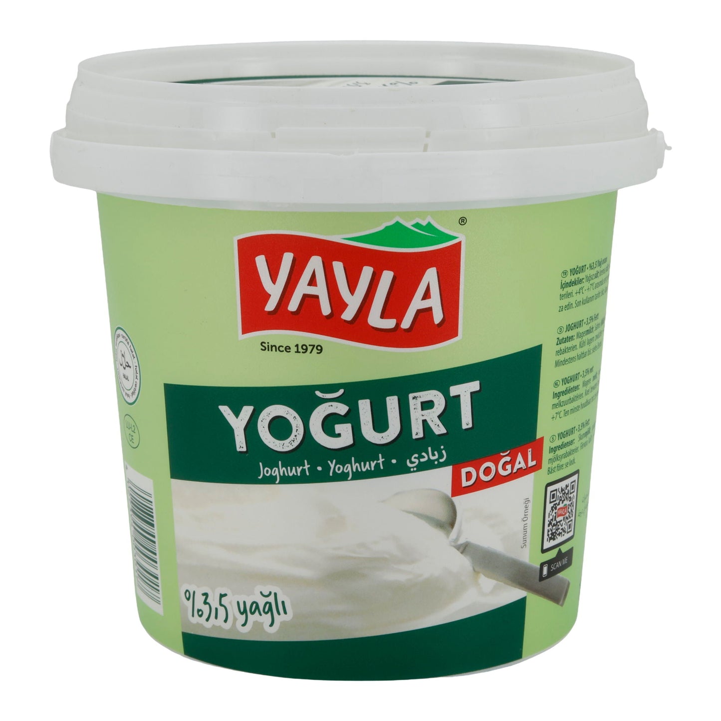 Joghurt Yayla Naturjoghurt | Joghurt | Cremig mit 3,5 % Fett | 1 kg