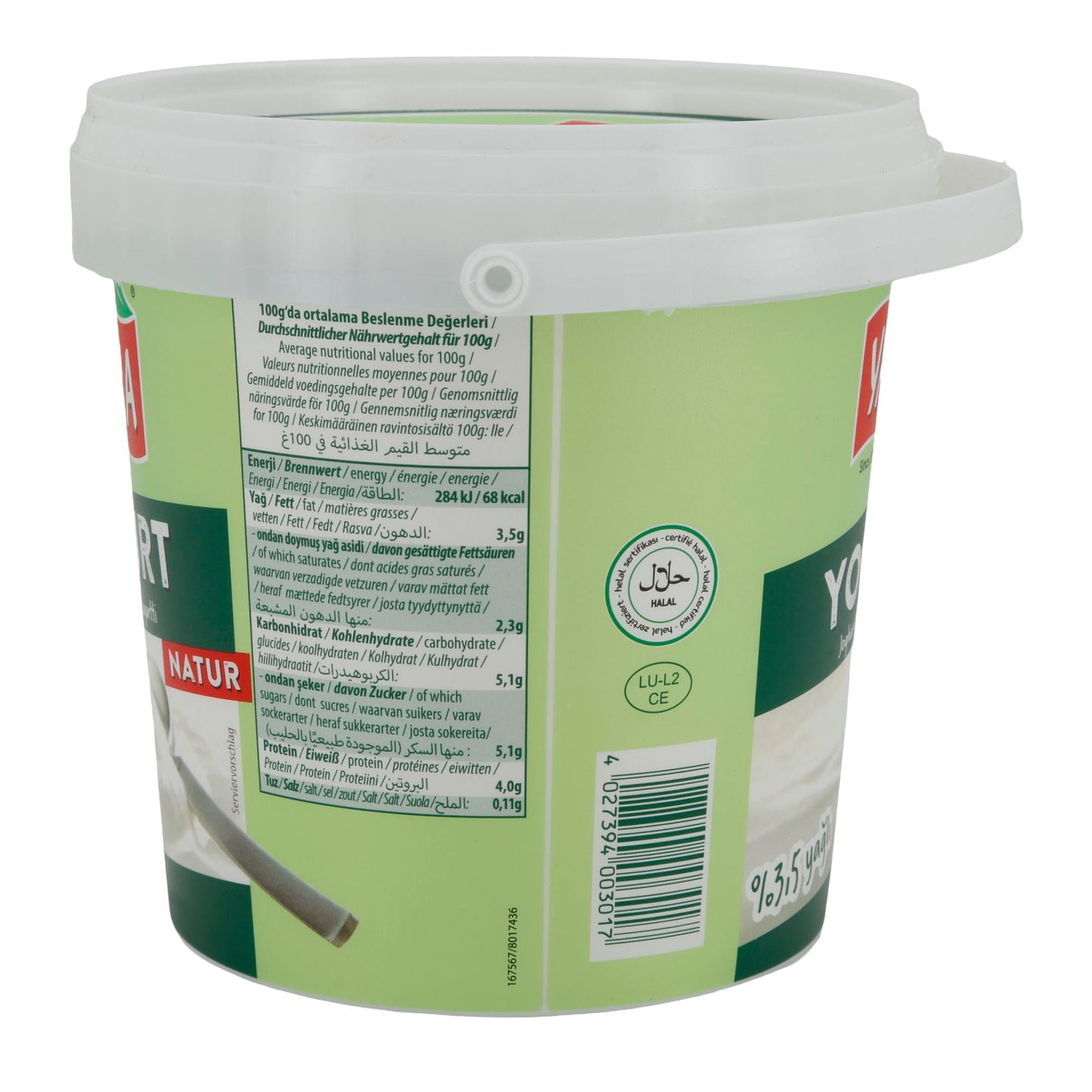 Joghurt Yayla Naturjoghurt | Joghurt | Cremig mit 3,5 % Fett | 1 kg