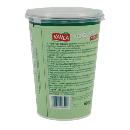 Joghurt Yayla Naturjoghurt | Joghurt | Cremig mit 3,5 % Fett | 500 g YAYLA