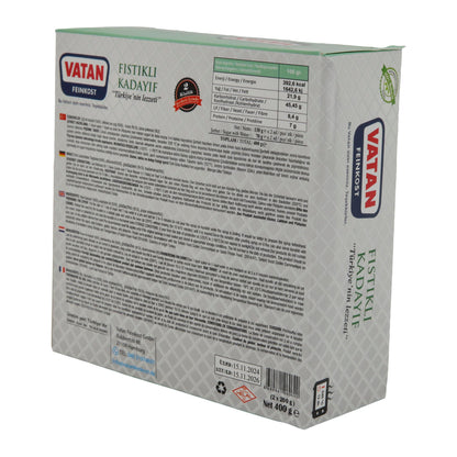 Kadayıf mit Pistazien VATAN Fıstıklı | Dessert | Türkisches Dessert, tiefgefroren | 400 g (2 x 200 g)