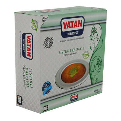 Kadayıf mit Pistazien VATAN Fıstıklı | Dessert | Türkisches Dessert, tiefgefroren | 400 g (2 x 200 g)