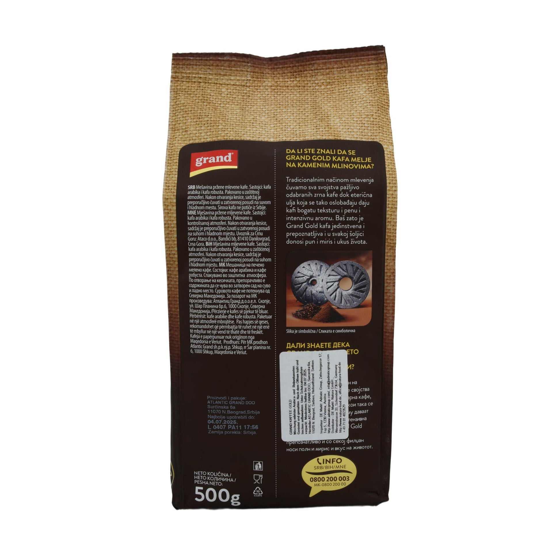Kaffee Grand Gold | Kaffee | Gemahlen, intensiv | 500g GRAND