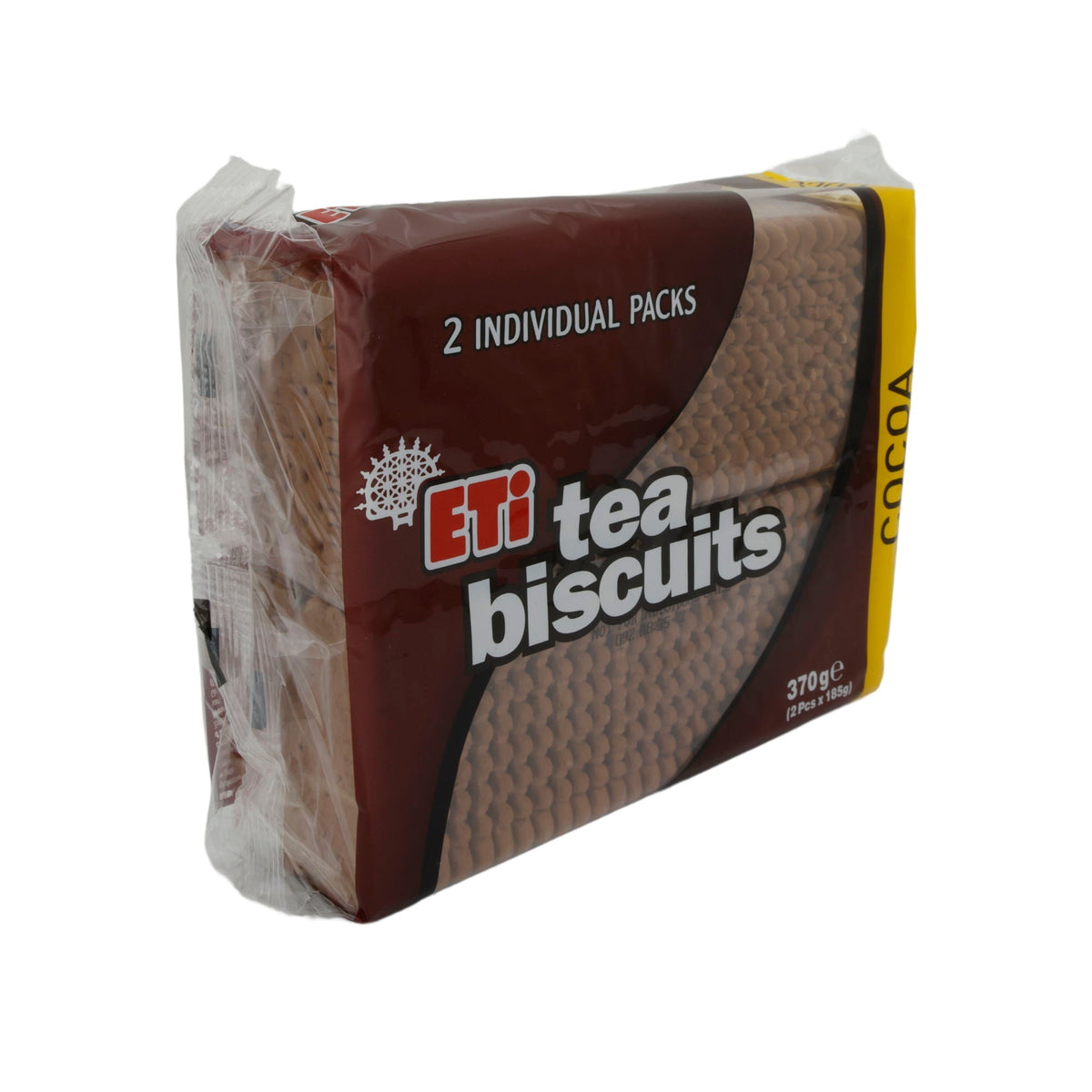 Kakaokekse ETi Tea Biscuits Cocoa | Gebäck | Weizenmehlkekse mit Kakaogeschmack im 2er Pack | 370 g