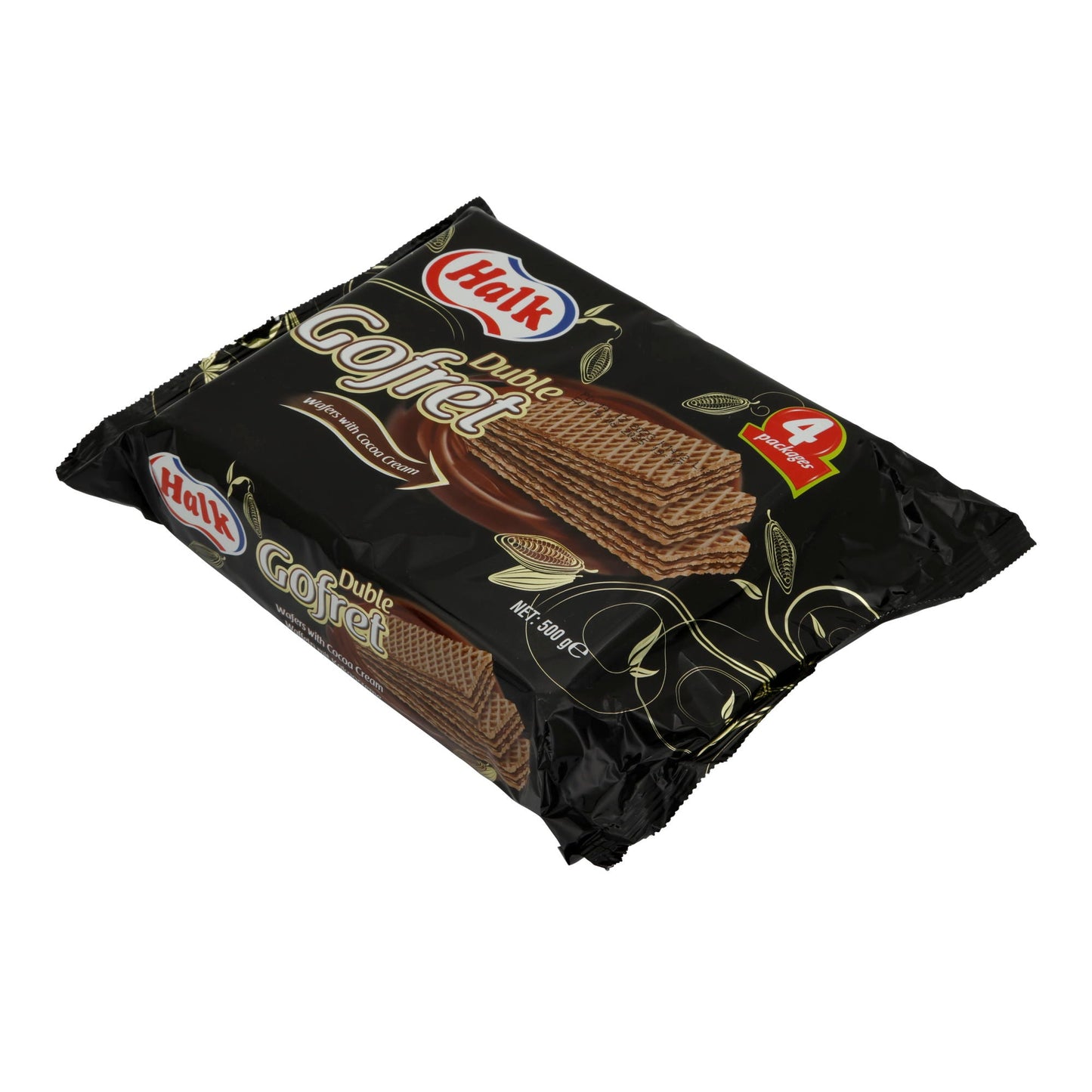 Kakaowaffeln Halk Duble Gofret | Waffel | con crema al cacao in confezione da 4 | 500 g