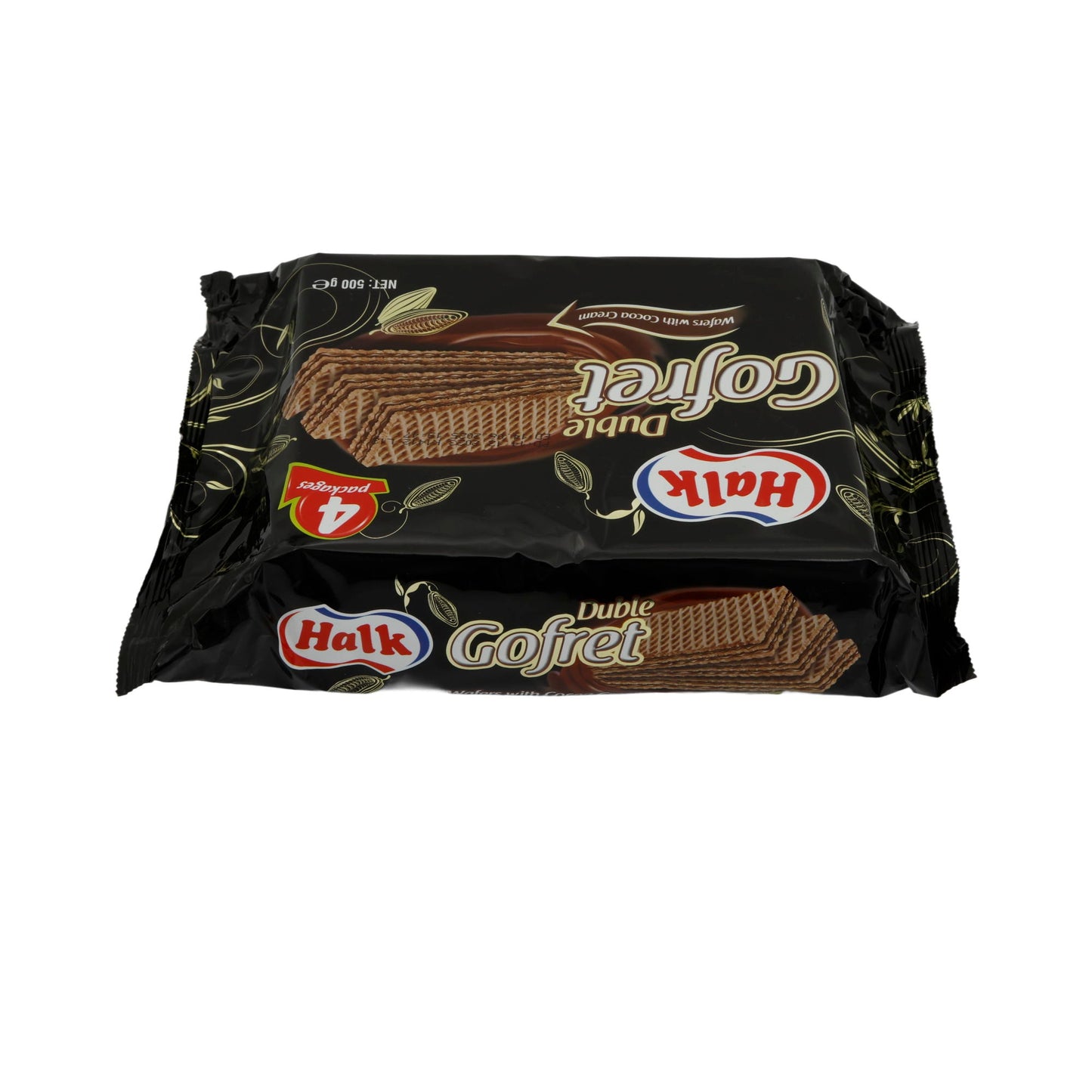 Kakaowaffeln Halk Duble Gofret | Waffel | con crema al cacao in confezione da 4 | 500 g