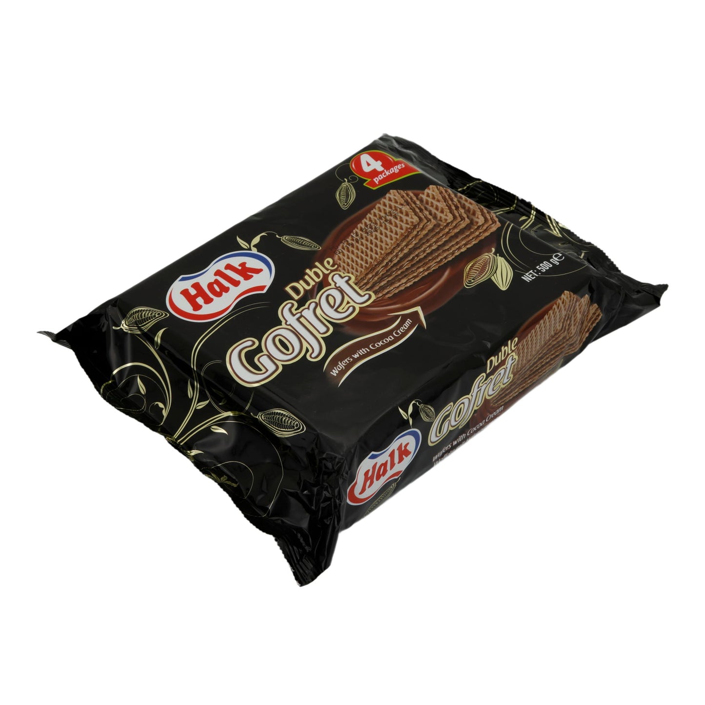 Kakaowaffeln Halk Duble Gofret | Waffel | con crema al cacao in confezione da 4 | 500 g