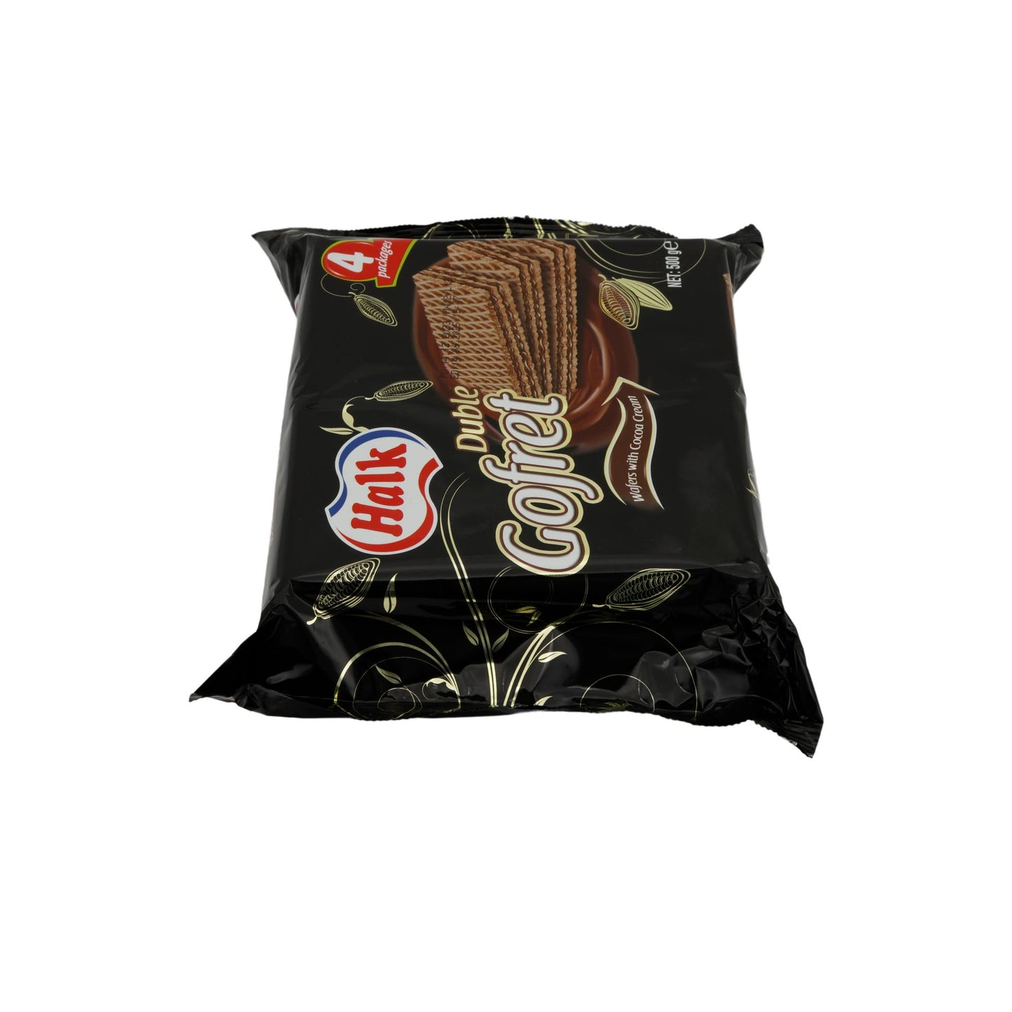 Kakaowaffeln Halk Duble Gofret | Waffel | con crema al cacao in confezione da 4 | 500 g