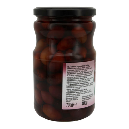Olive Kalamata Suntat | Con nocciolo | Olive Kalamata greche | 700 g