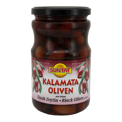 Olive Kalamata Suntat | Con nocciolo | Olive Kalamata greche | 700 g