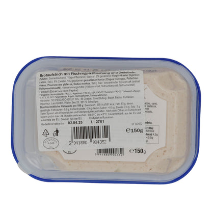 Karpfenkaviar-Aufstrich Bonito Salată cu Icre Crap | Aufstrich | Mit Zwiebeln nach rumänischer Art | 150 g